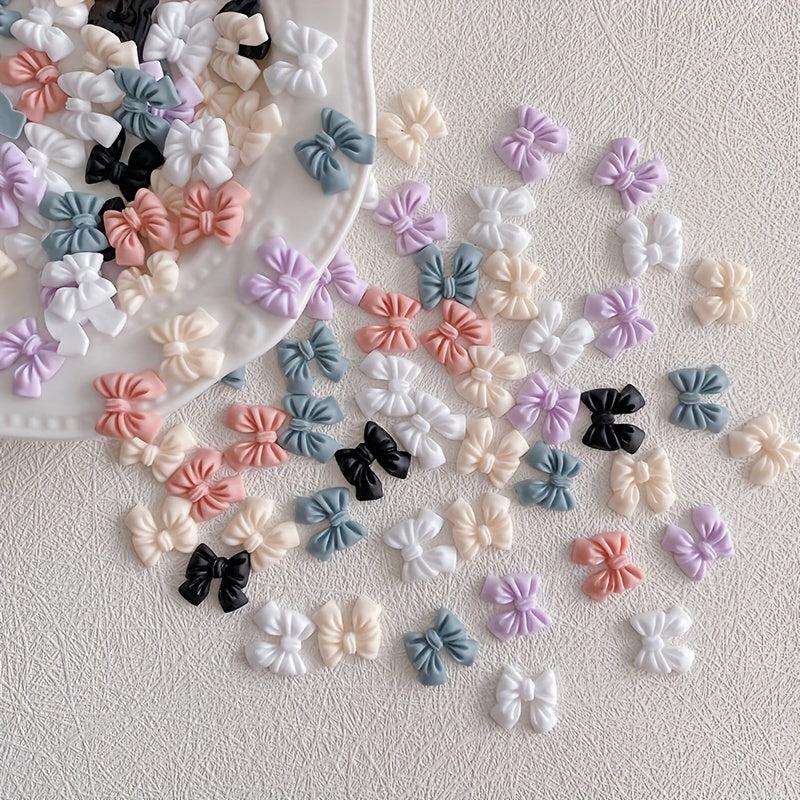 Colorful Resin 3D Bow Nail Art Decorations - 20 Pcs