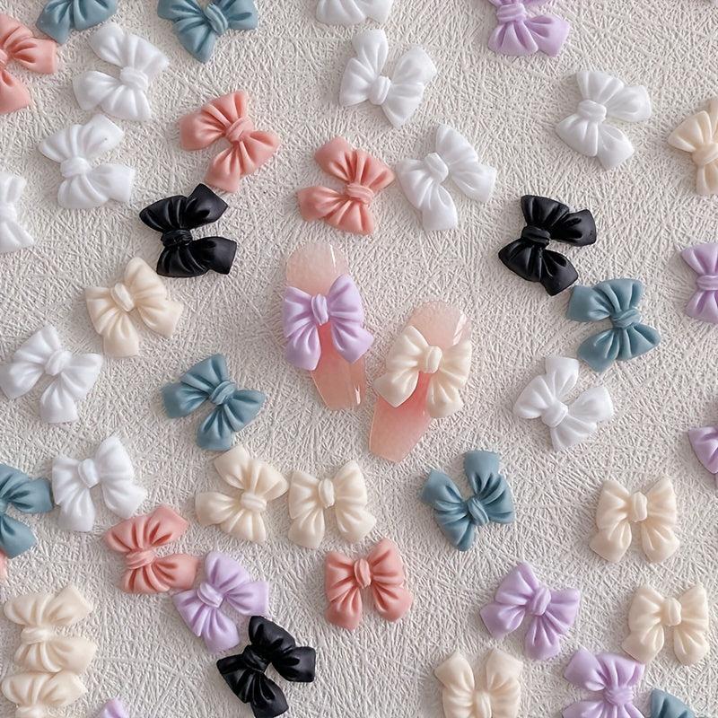 Colorful Resin 3D Bow Nail Art Decorations - 20 Pcs