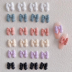 Colorful Resin 3D Bow Nail Art Decorations - 20 Pcs