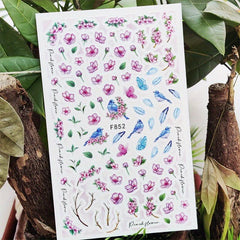 Spring Flower Nail Stickers 3D Self Adhesive Decals