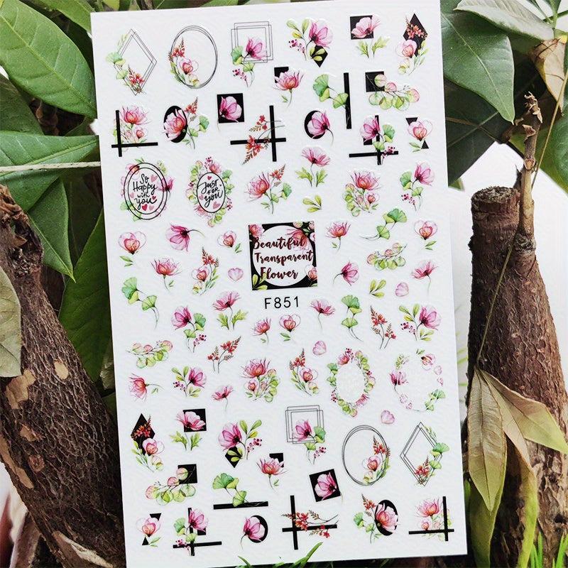 Spring Flower Nail Stickers 3D Self Adhesive Decals