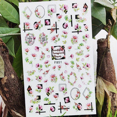 Spring Flower Nail Stickers 3D Self Adhesive Decals
