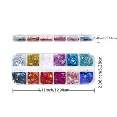 Holographic Glitter Letter Nail Art Flakes 3D Alphabet Paillette Decoration