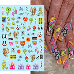 Cartoon Nail Stickers Ant Bee Eye Designs Manicure Decals