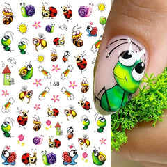 Cartoon Nail Stickers Ant Bee Eye Designs Manicure Decals