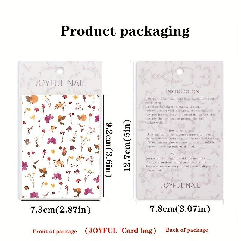 Colorful Rose Nail Art Stickers Water Transfer Nail Decals