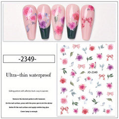 Colorful Rose Nail Art Stickers Water Transfer Nail Decals