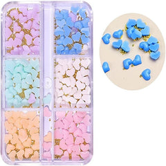 100pcs 3D Heart Nail Charms Rhinestone Decals for Nail Art & Resin Jewelry