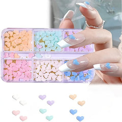 100pcs 3D Heart Nail Charms Rhinestone Decals for Nail Art & Resin Jewelry