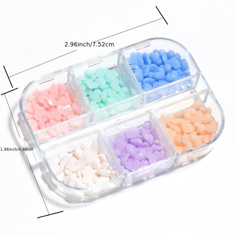 100pcs 3D Heart Nail Charms Rhinestone Decals for Nail Art & Resin Jewelry