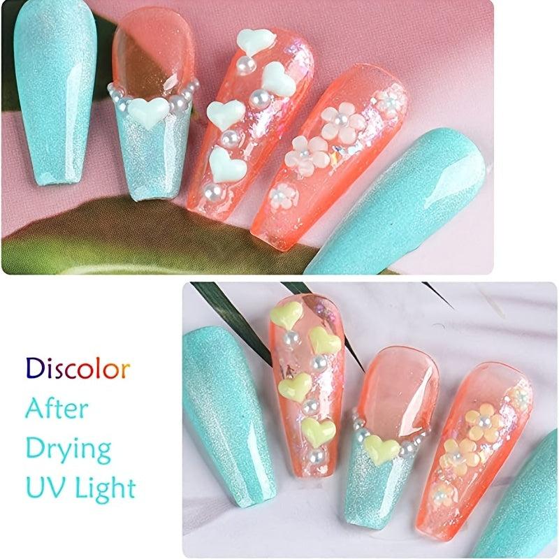 100pcs 3D Heart Nail Charms Rhinestone Decals for Nail Art & Resin Jewelry