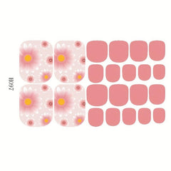Colorful Toenail Polish Stickers 8 Sheets Pack