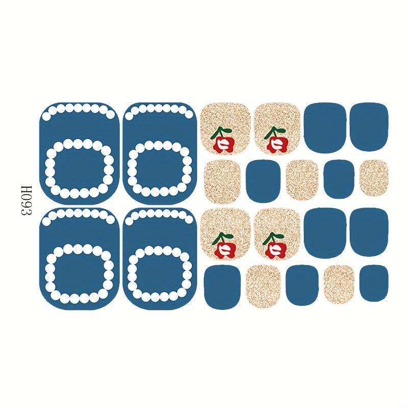 Colorful Toenail Polish Stickers 8 Sheets Pack