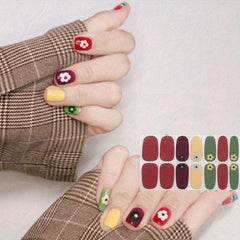 Flower Nail Polish Stickers Self Adhesive Decal Strips with Nail File