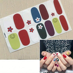 Flower Nail Polish Stickers Self Adhesive Decal Strips with Nail File