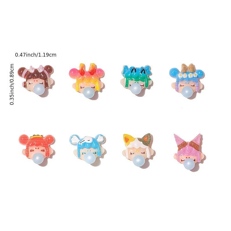 Happy Girl Nail Charms Resin 3D Decorations for DIY Nail Art