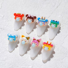 Happy Girl Nail Charms Resin 3D Decorations for DIY Nail Art