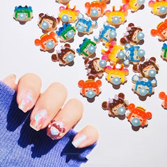 Happy Girl Nail Charms Resin 3D Decorations for DIY Nail Art