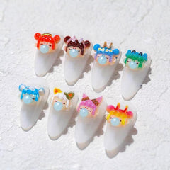 Happy Girl Nail Charms Resin 3D Decorations for DIY Nail Art