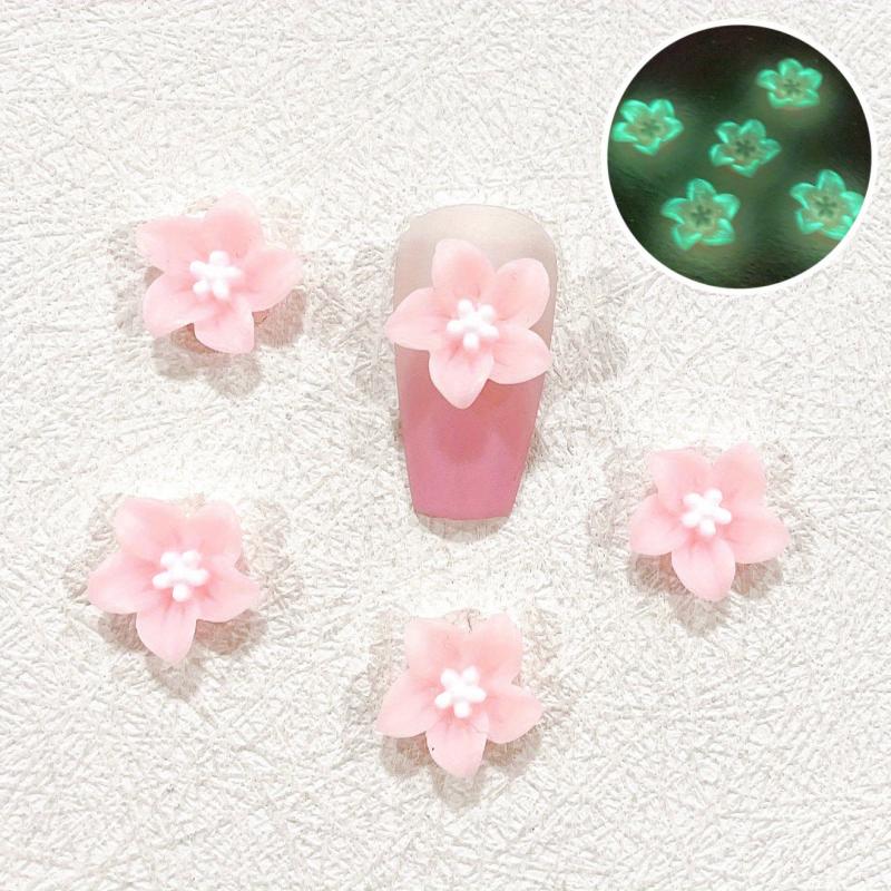 10 Pcs 3D Flower Nail Charms for Women's Nail Art