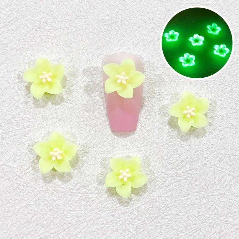 10 Pcs 3D Flower Nail Charms for Women's Nail Art