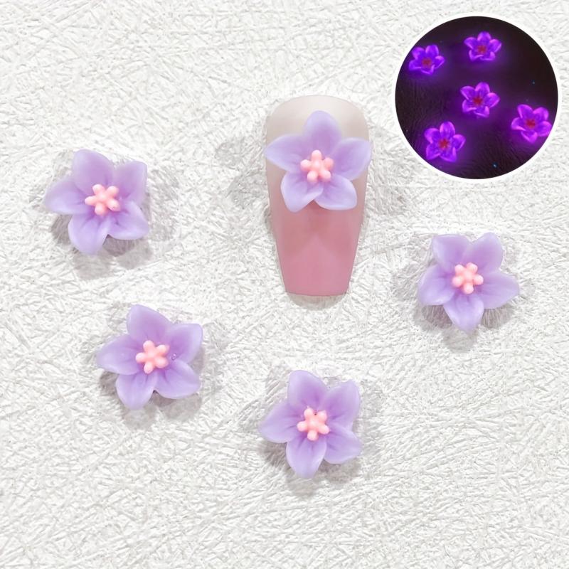 10 Pcs 3D Flower Nail Charms for Women's Nail Art