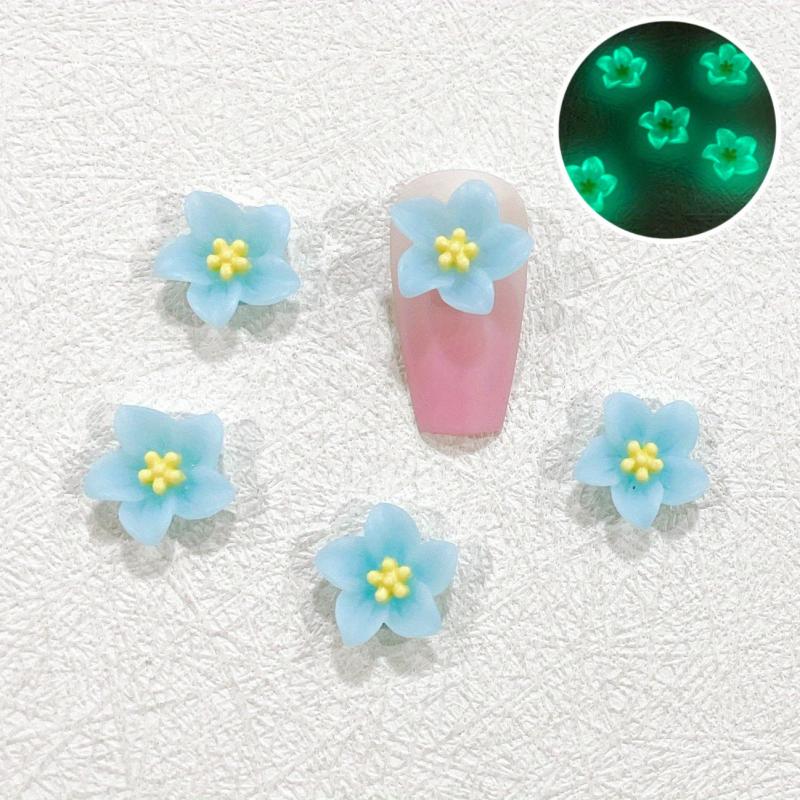 10 Pcs 3D Flower Nail Charms for Women's Nail Art