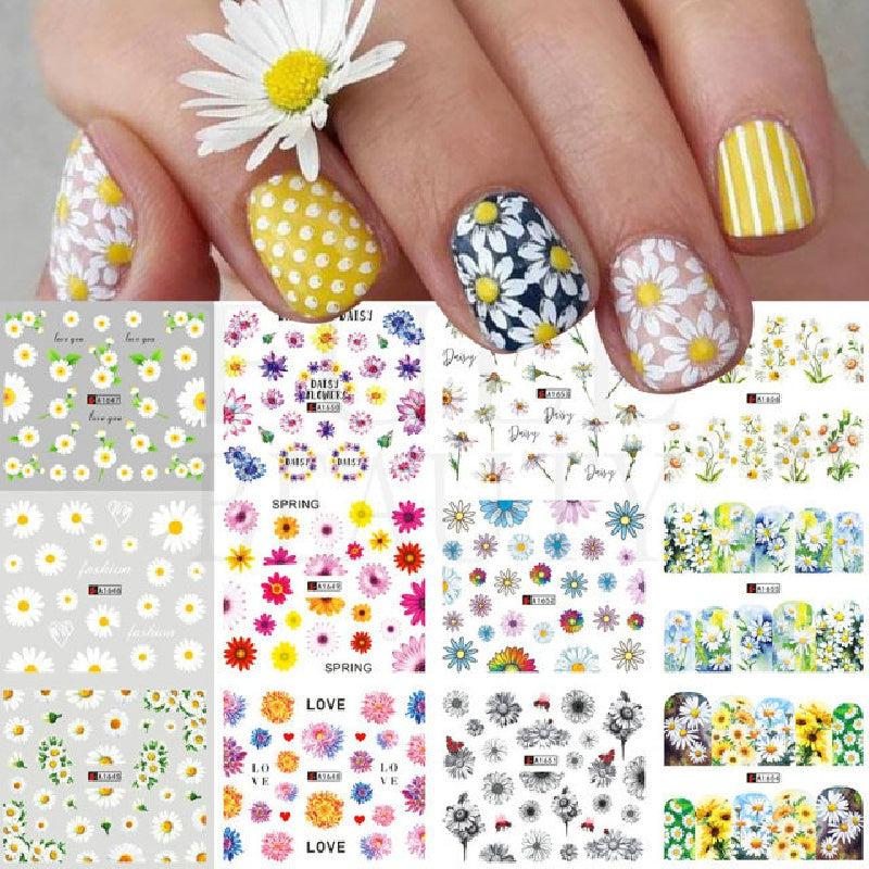 6pcs Sunflower Nail Water Transfer Stickers & Tools Set