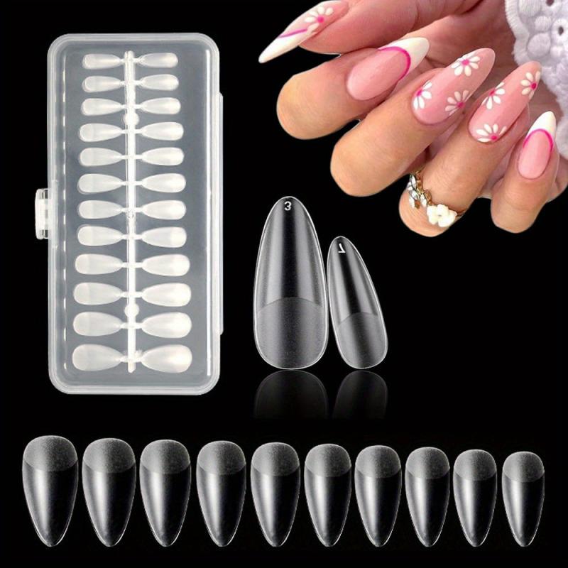 Ballet Frosted False Nail Tips Full Cover Clear Nails Box