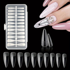 Ballet Frosted False Nail Tips Full Cover Clear Nails Box
