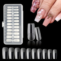 Ballet Frosted False Nail Tips Full Cover Clear Nails Box