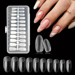 Ballet Frosted False Nail Tips Full Cover Clear Nails Box