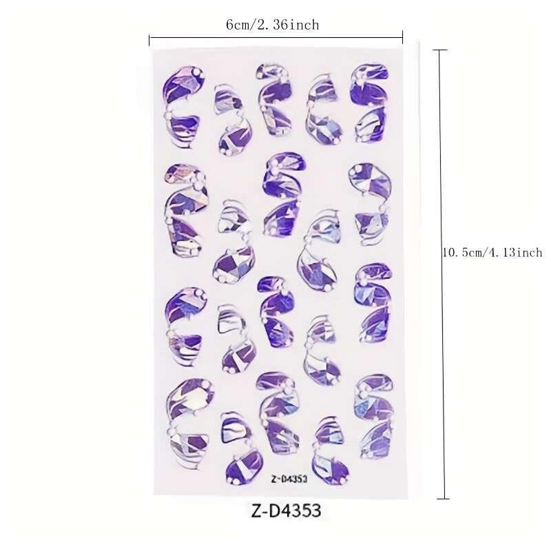 5D Relief Laser Streamer Nail Stickers DIY With Back Glue