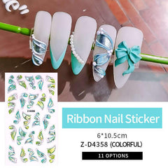 5D Relief Laser Streamer Nail Stickers DIY With Back Glue
