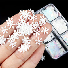 Snowflake Nail Art Glitter Sequins - Christmas Winter Nail Design Supply