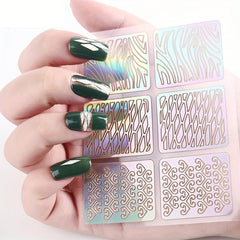 24pcs Nail Vinyl Stencils Nail Decoration Stickers Set Nail Stickers Tips