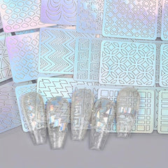 24pcs Nail Vinyl Stencils Nail Decoration Stickers Set Nail Stickers Tips