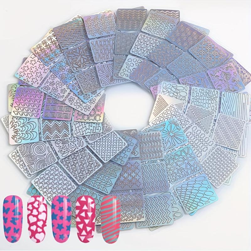 24pcs Nail Vinyl Stencils Nail Decoration Stickers Set Nail Stickers Tips