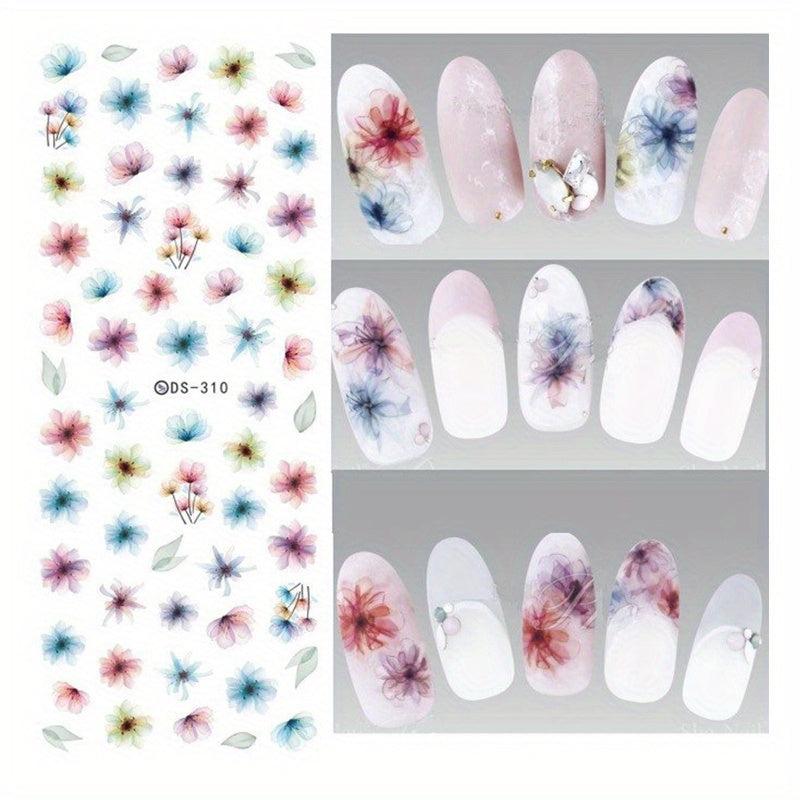 Water Transfer Sticker Thin DIY Nail Art Flower Feather Nail Decal