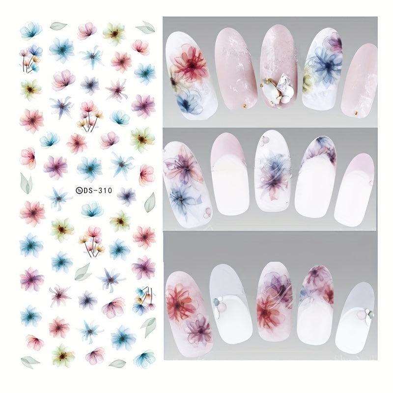 Water Transfer Sticker Thin DIY Nail Art Flower Feather Nail Decal