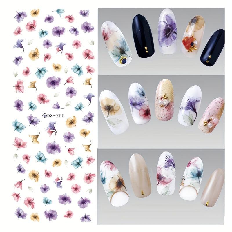 Water Transfer Sticker Thin DIY Nail Art Flower Feather Nail Decal