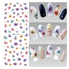 Water Transfer Sticker Thin DIY Nail Art Flower Feather Nail Decal