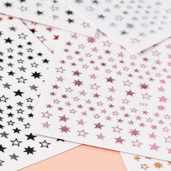 3D Star Nail Art Stickers Self Adhesive Decals for Acrylic Nails - 8 Sheets