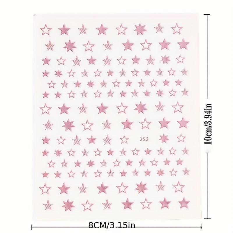 3D Star Nail Art Stickers Self Adhesive Decals for Acrylic Nails - 8 Sheets