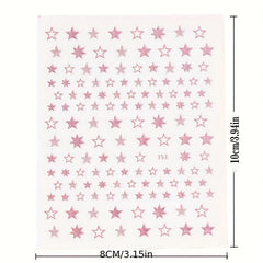 3D Star Nail Art Stickers Self Adhesive Decals for Acrylic Nails - 8 Sheets