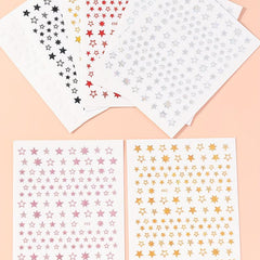 3D Star Nail Art Stickers Self Adhesive Decals for Acrylic Nails - 8 Sheets