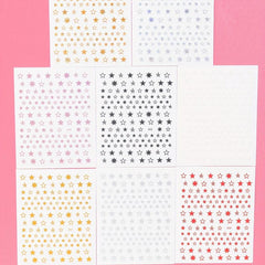 3D Star Nail Art Stickers Self Adhesive Decals for Acrylic Nails - 8 Sheets