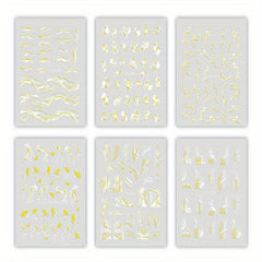 3D Foil Marble French Line Nail Art Sticker for Halloween Nails