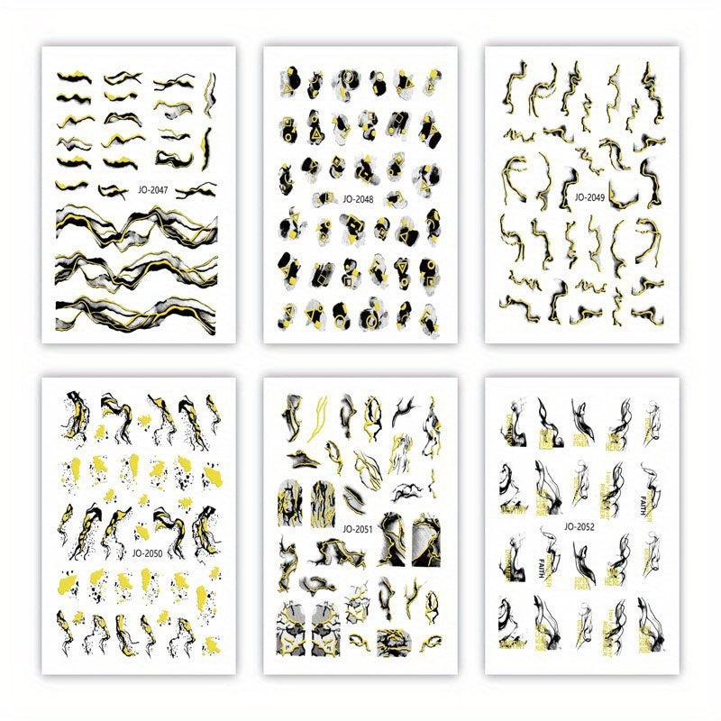 3D Foil Marble French Line Nail Art Sticker for Halloween Nails