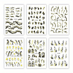3D Foil Marble French Line Nail Art Sticker for Halloween Nails
